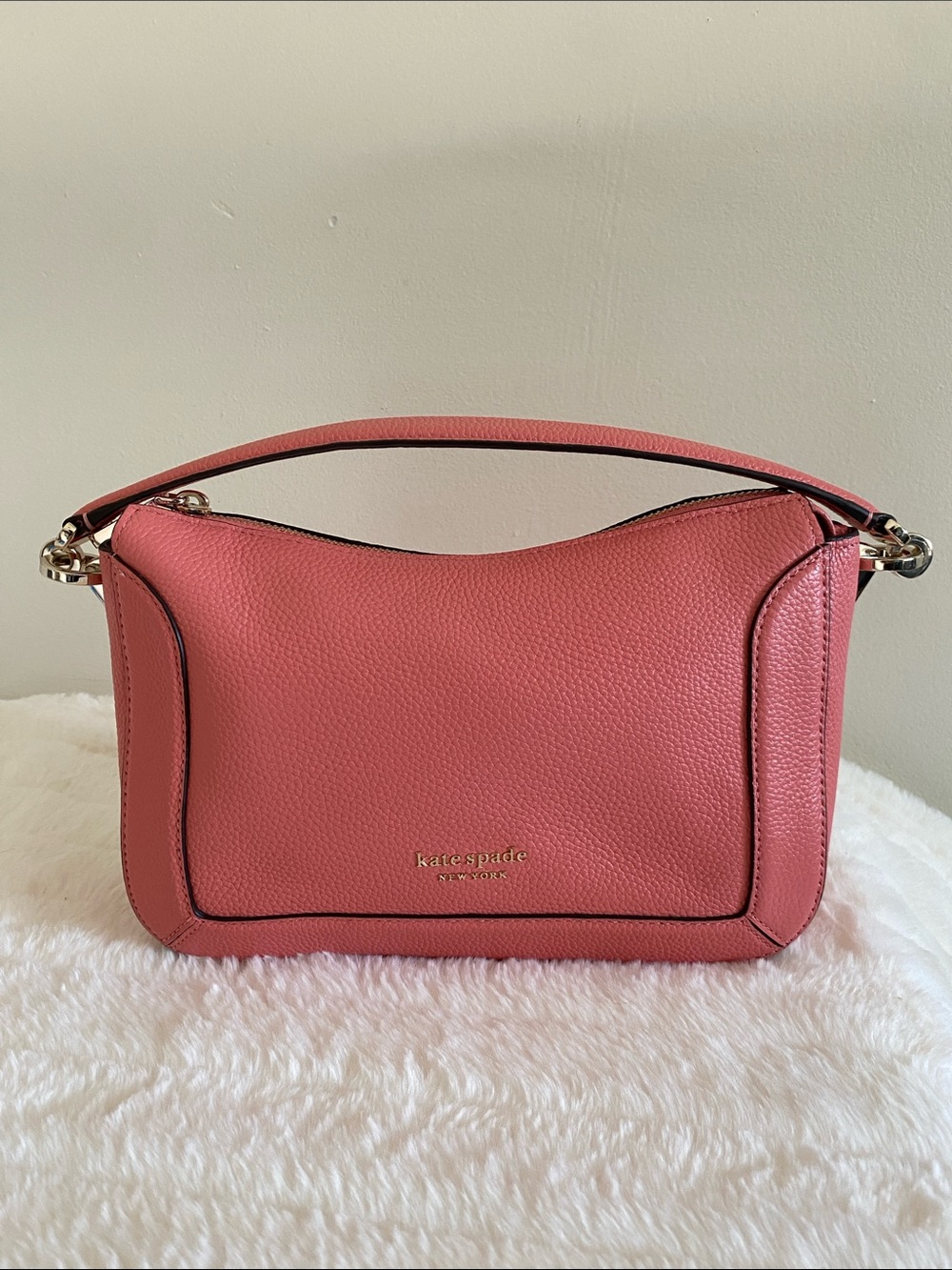 Kate Spade New York Crush Medium Pebbled Leather Crossbody in Garden Rose